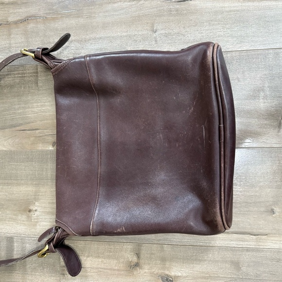 Vintage Coach 90s Whitney Saddle Bag Crossbody Brown Leather Messenger Purse - Picture 10 of 16